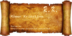 Römer Krisztina névjegykártya